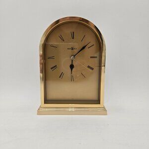 Howard Miller Brass Finish Mantle Desk Battery Quartz Clock Japan Parts Only